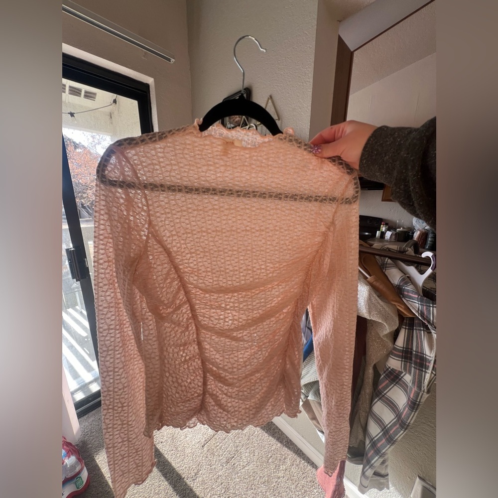 Sheer Lace Long Sleeve Top